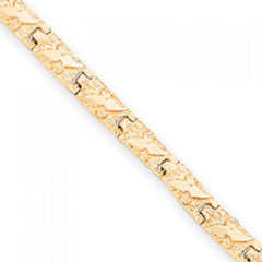 14k Yellow Gold 4.0mm Nugget Bracelet