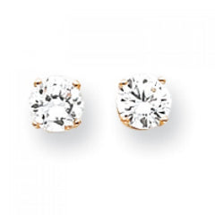 14k Yellow or White Gold 5mm CZ stud Earrings