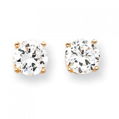 14k Yellow Gold 5mm Round CZ Post Earrings