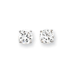 14k Yellow Gold 4mm Round CZ Post Earrings