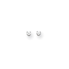 14k Yellow or White Gold 2.25mm CZ stud Earrings