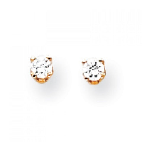 14k Yellow or White Gold 2.75mm CZ stud Earrings