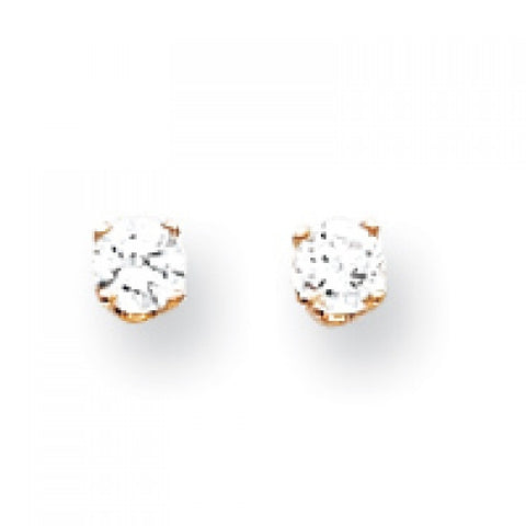 14k Yellow or White Gold 3.25mm CZ stud Earrings