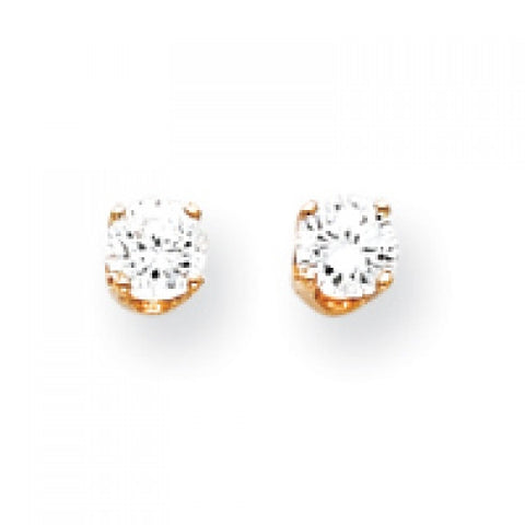 14k Yellow or White Gold 4mm CZ stud Earrings