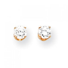 14k Yellow or White Gold 4mm CZ stud Earrings