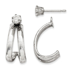 14k Yellow or White Gold Polished w/CZ Stud Earrings Jackets